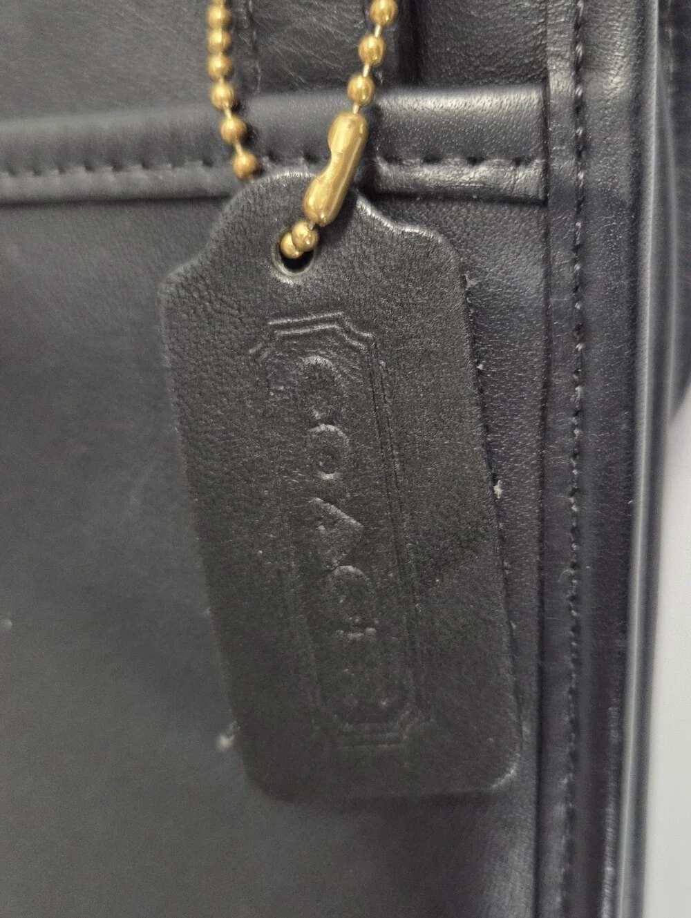 Vintage Coach Small Sidepack (#9978) Black Leather Crossbody Brass Turnlock